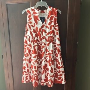 NWT women's sleeveless leaf print dress